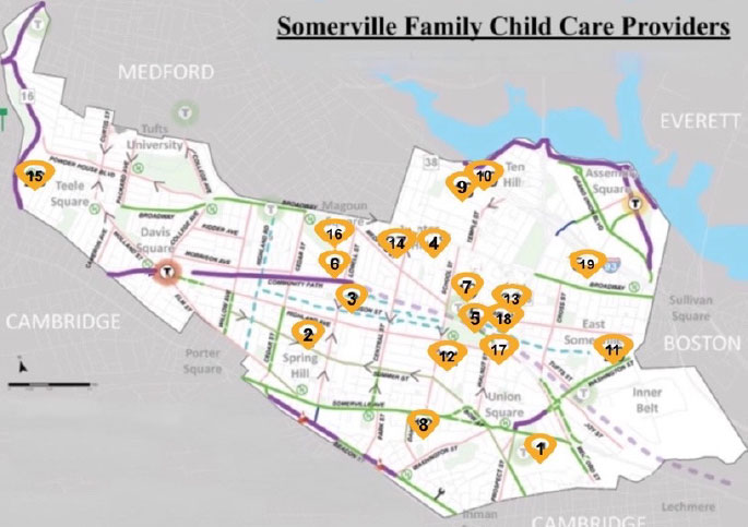 Somerville Family Child Care Providers Map